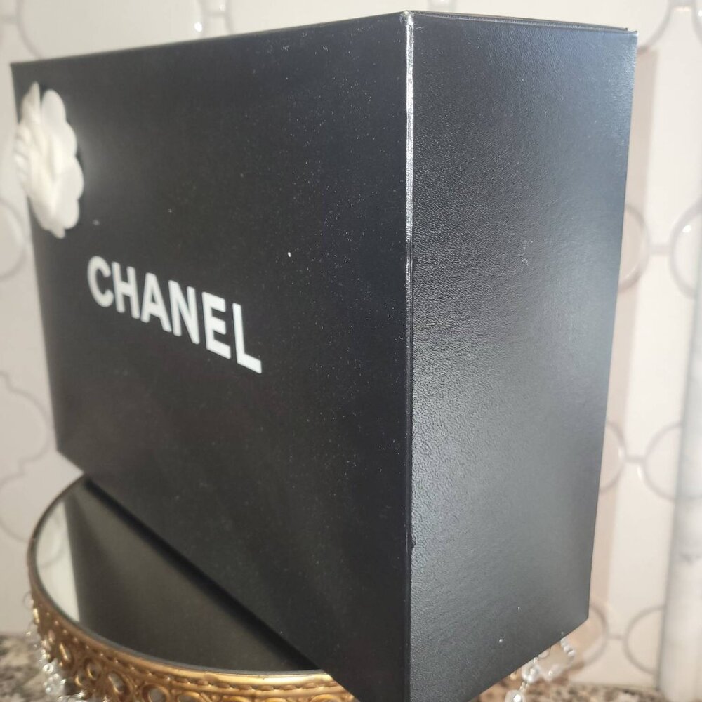 Chanel Empty Black Box with White Camellia Flower (Medium Size) - Picture 2 of 3
